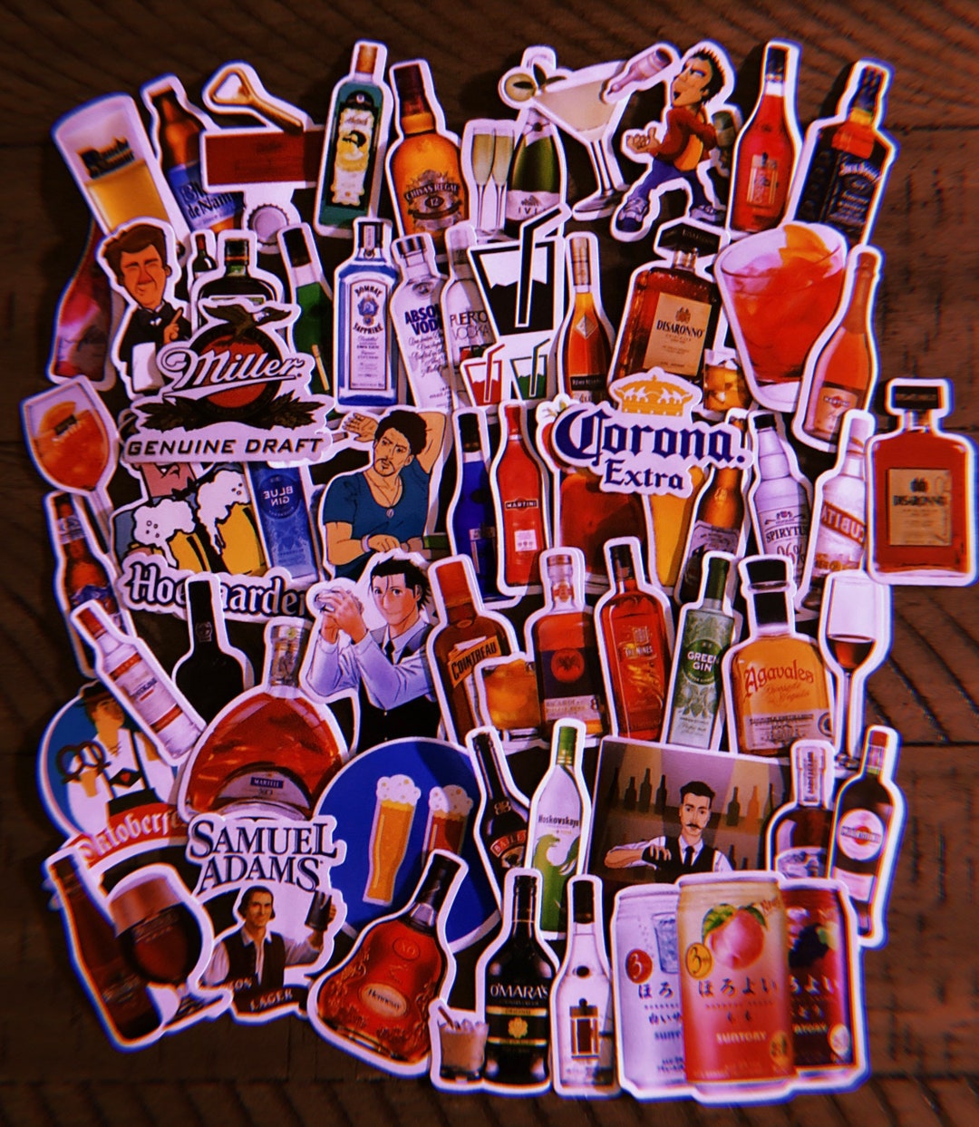 100pc Alcohol Themed Sticker Pack Beer Sticker Wine Stickers Alcohol