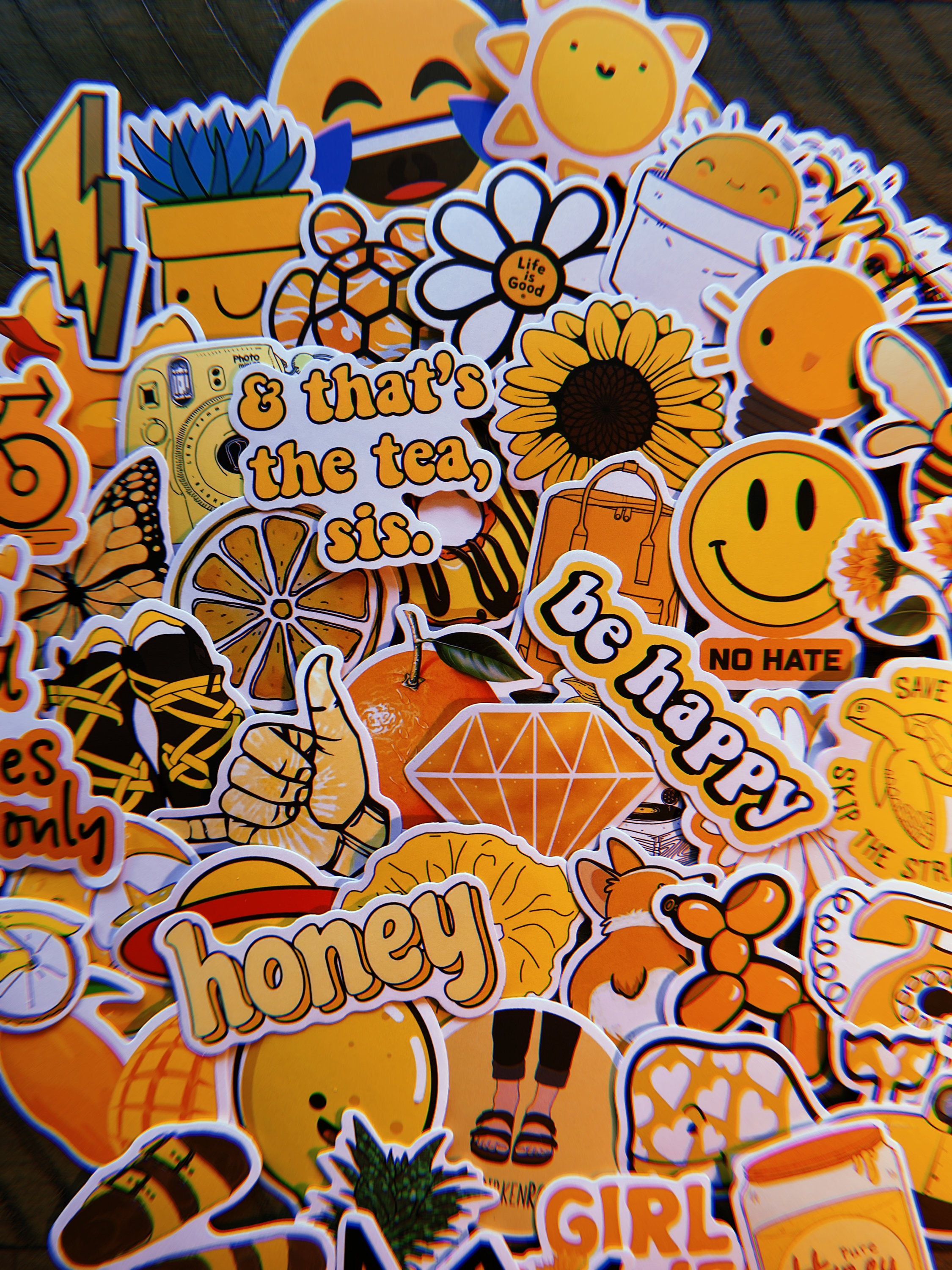 Animated Preppy Stickers on Yellow Images Creative Store