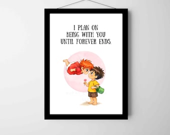 Ghibli Ponyo Anime Art Print: vriendschapscadeau, Valentijnsdag, jubileum, verjaardag