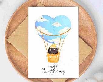 Susuwatari Birthday Card: Ghibli Spirited Away Soot Sprite