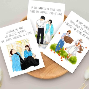 Wenskaart, anime, voorstelkaart, kunstcadeau, Valentijnsdag, nieuwjaar, liefdesgroet voor koppels, jubileum, verjaardag, handgemaakte kaart