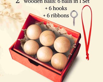 Unfinished 2" Wood Balls: DIY Craft Ornaments - Set of 6