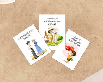 Ghibli inspired Greetings Card |  Anime Illustration gift