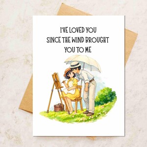 Tarjeta de felicitación inspirada en Ghibli / Regalo con ilustración de anime Wind Rises - 1 card
