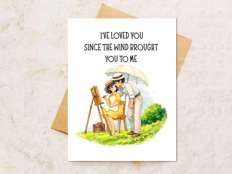 Tarjeta de felicitación inspirada en Ghibli / Regalo con ilustración de anime Wind Rises - 1 card