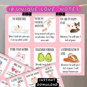 Tarjeta digital de San Valentín. Tarjetas de aniversario. Notas de amor / Arte único dibujado a mano / Minitarjetas / Descarga imprimible. Tarjeta de propuesta. Regalo