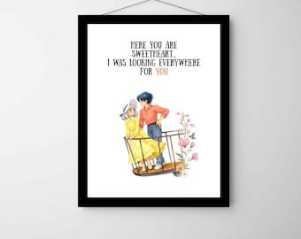 Das wandelnde Schloss Art Print, Ghibli Geschenk zum Valentinstag