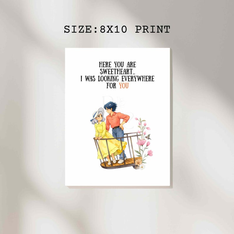 Das wandelnde Schloss Art Print, Ghibli Geschenk zum Valentinstag Bild 5