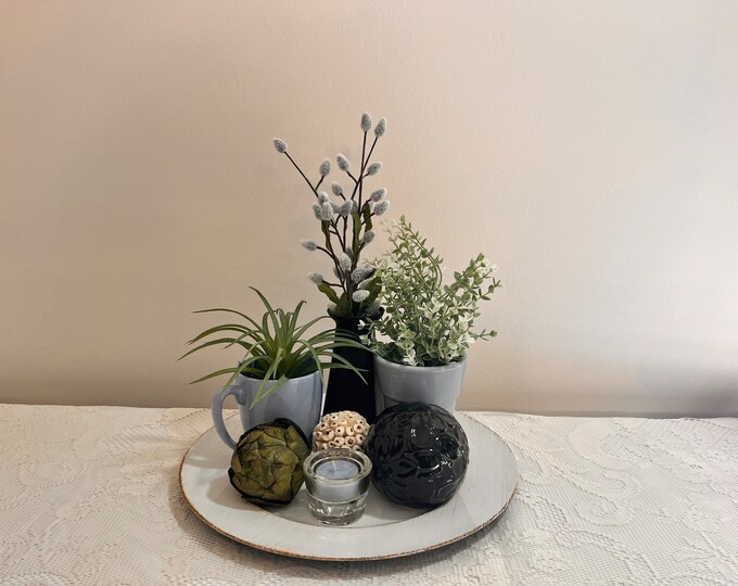 Modern Blue Centerpiece Floral Arrangements Centerpiece for Etsy