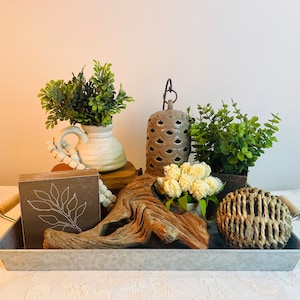 Farmhouse Centerpiece Tray: Upcycled Rustic Kitchen Island Decor