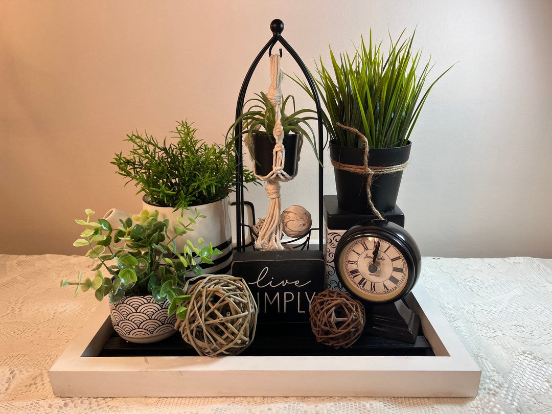 Black and White Centerpiece Centerpieces Modern Centerpiece Etsy