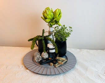 Black and white centerpiece, modern centerpiece, centerpieces, coffee table centerpiece,  centerpiece tray, birthday gift, gifts, spring