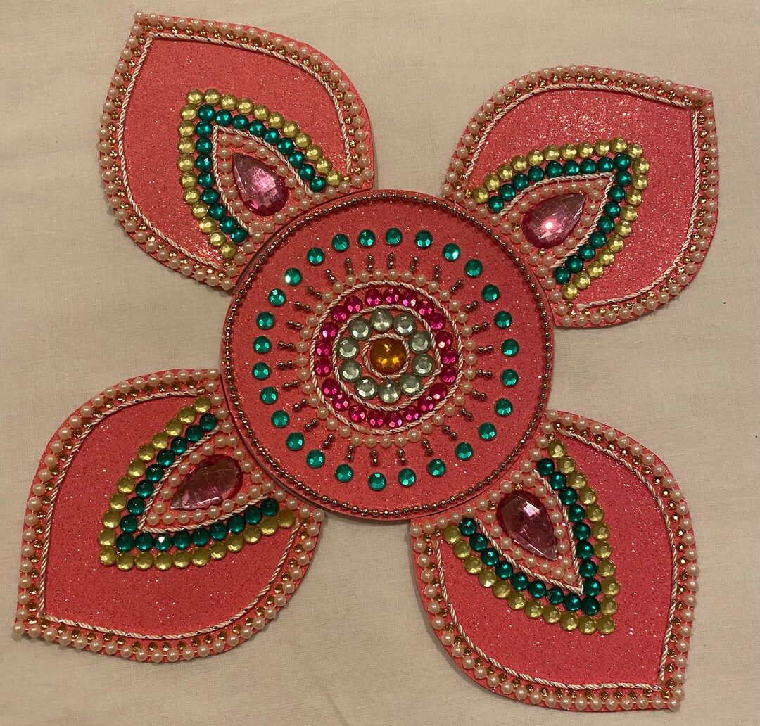 Pink Rangoli Design Beautiful Unique Rangoli Design - Etsy