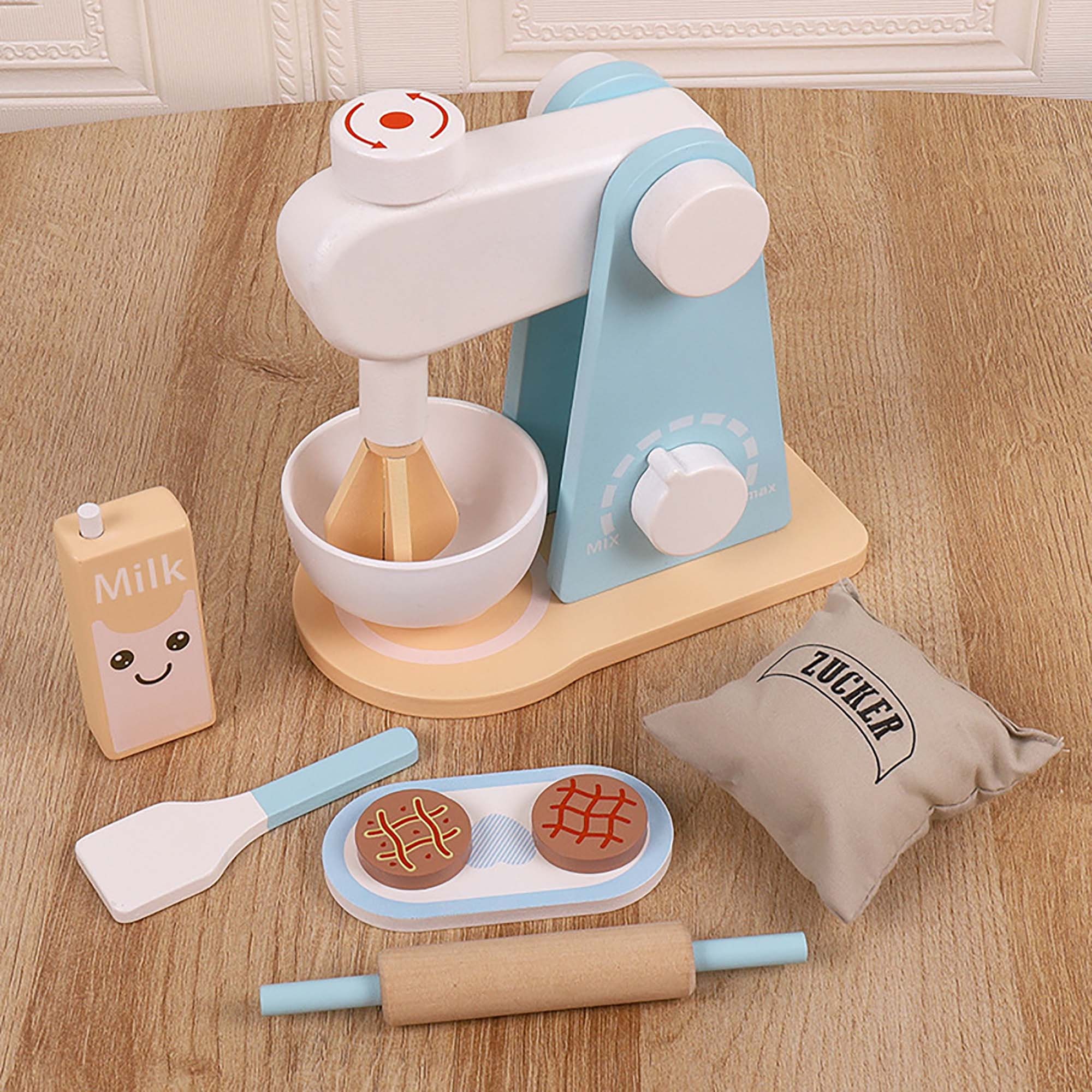 Kids Wooden Toy Kitchen Tool Set Children Pretend Play Etsy