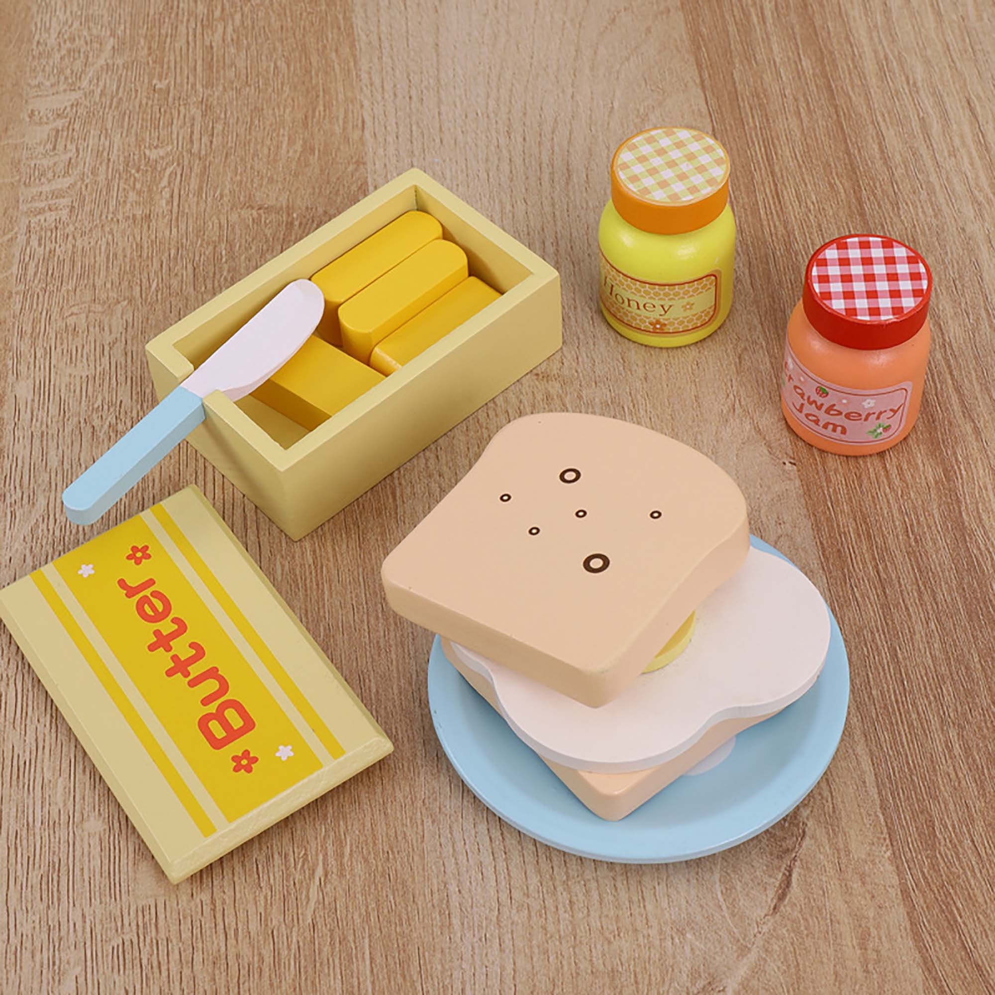 Kids Wooden Toy Kitchen Tool Set Children Pretend Play Etsy