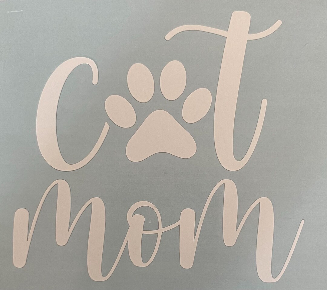 Cat Mom Decal, Pet Decal, Window Decal, Custom Decal