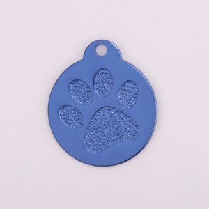 Imprinted Paw Print Dog Tag, personalized and engraved