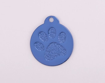 Imprinted Paw Print Dog Tag, personalized and engraved