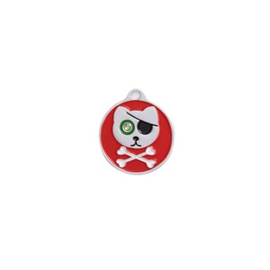 Swarovski Pirate Cat Dog Tag, personalized and engraved