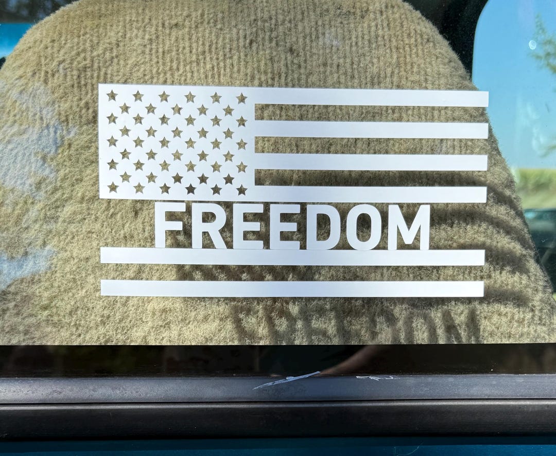 Freedom American Flag Vinyl Sticker - Etsy