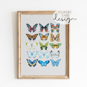 butterfly print | butterfly printable wall art | watercolor butterfly wall art | butterfly theme | butterfly nursery art | boho butterflies