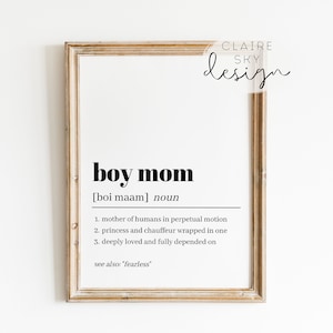 boy mom printable definition | boy mom mothers day gift | mom of boys print | last minute mothers day gift | mothers day instant download