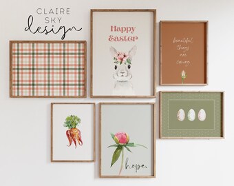 easter prints | spring art | easter wall art set of 6 | neutral easter decor | easter printable art | spring prints | spring gallery wall