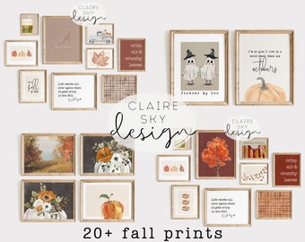 october wall art mega bundle | fall prints | autumn gallery wall set | fall printables | gallery wall fall | autumn printable wall art