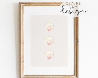 seashell print | seashell printable wall art | coastal granddaughter prints | coastal cowgirl decor | coastal grandmother | beach house art