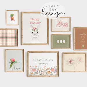 printable easter wall art | easter prints set of 10 | spring wall art | neutral easter decor | spring printable art | spring gallery wall