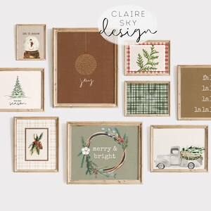 christmas prints | boho christmas printable wall art | neutral christmas print set | farmhouse christmas printables | christmas gallery wall