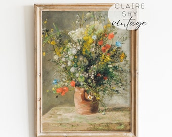 vintage autumn flowers still life | printable vintage art | fall bouquet print | antique still life painting | floral oil painting