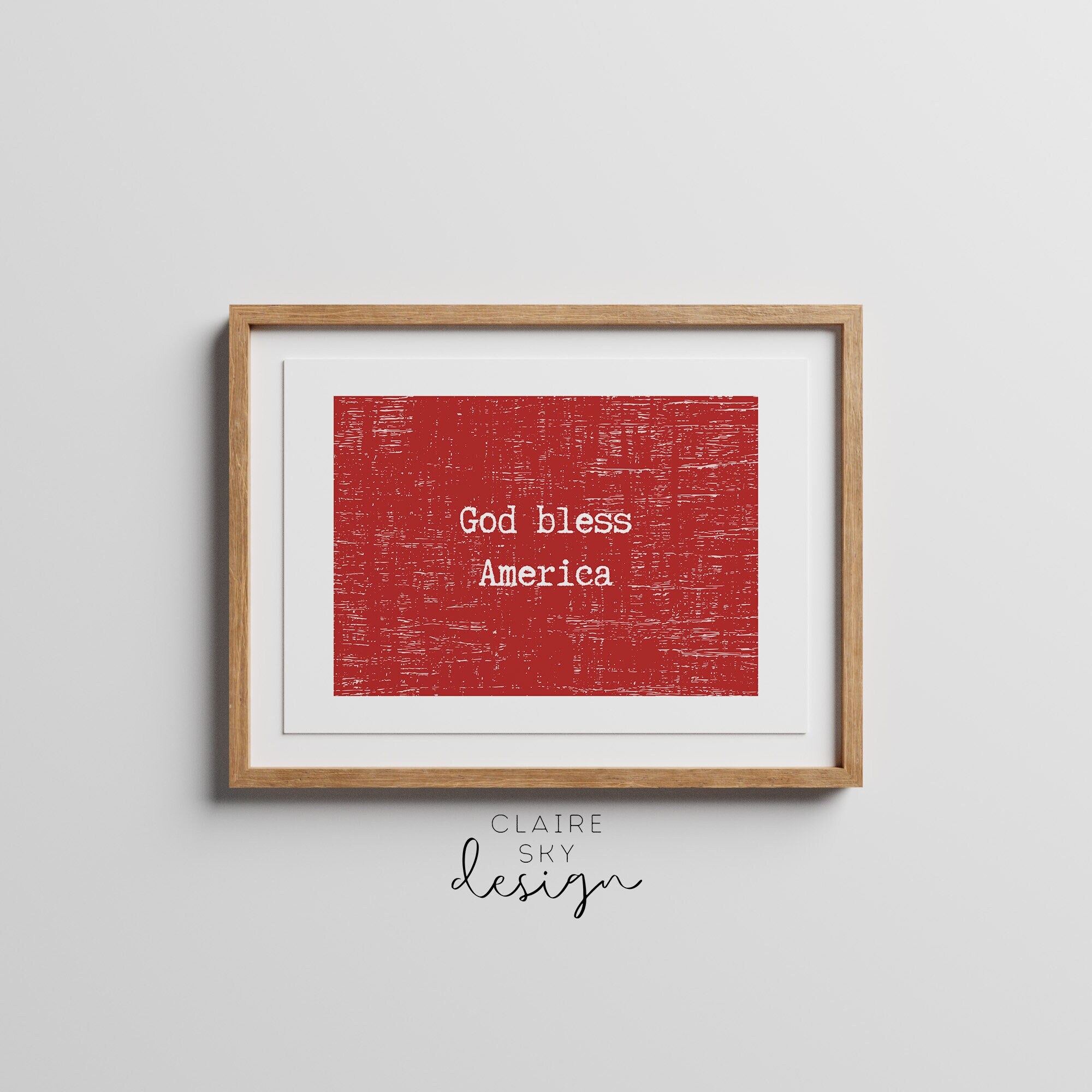 God Bless America Printable Art God Bless America Print 4th of July ...