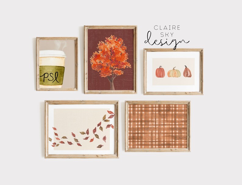 October Wall Art Set | Fall Colors Gallery Wall Prints | Autumn Print ...