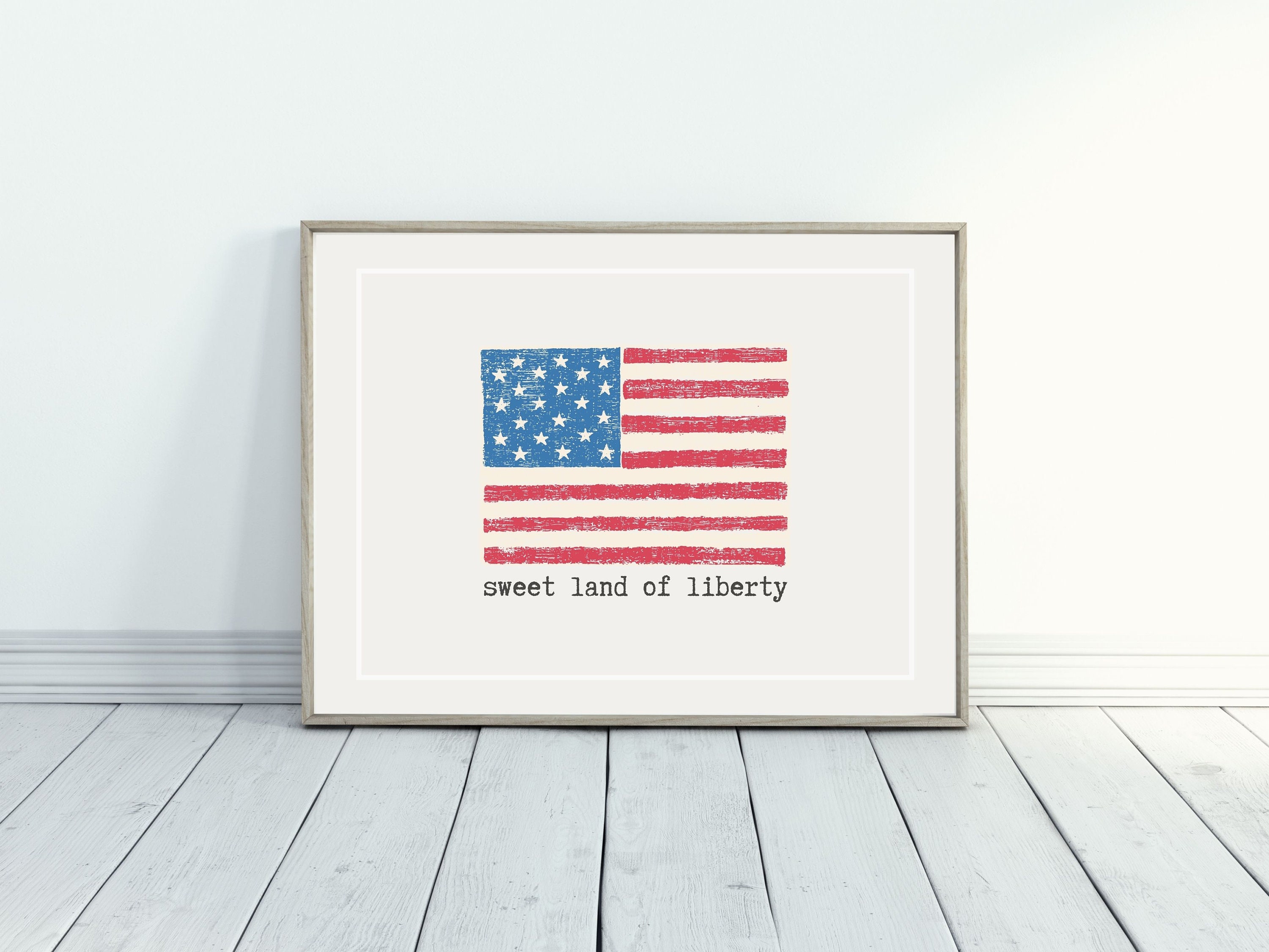 4th of July Printable Wall Art | American Flag Print | Fourth of July ...