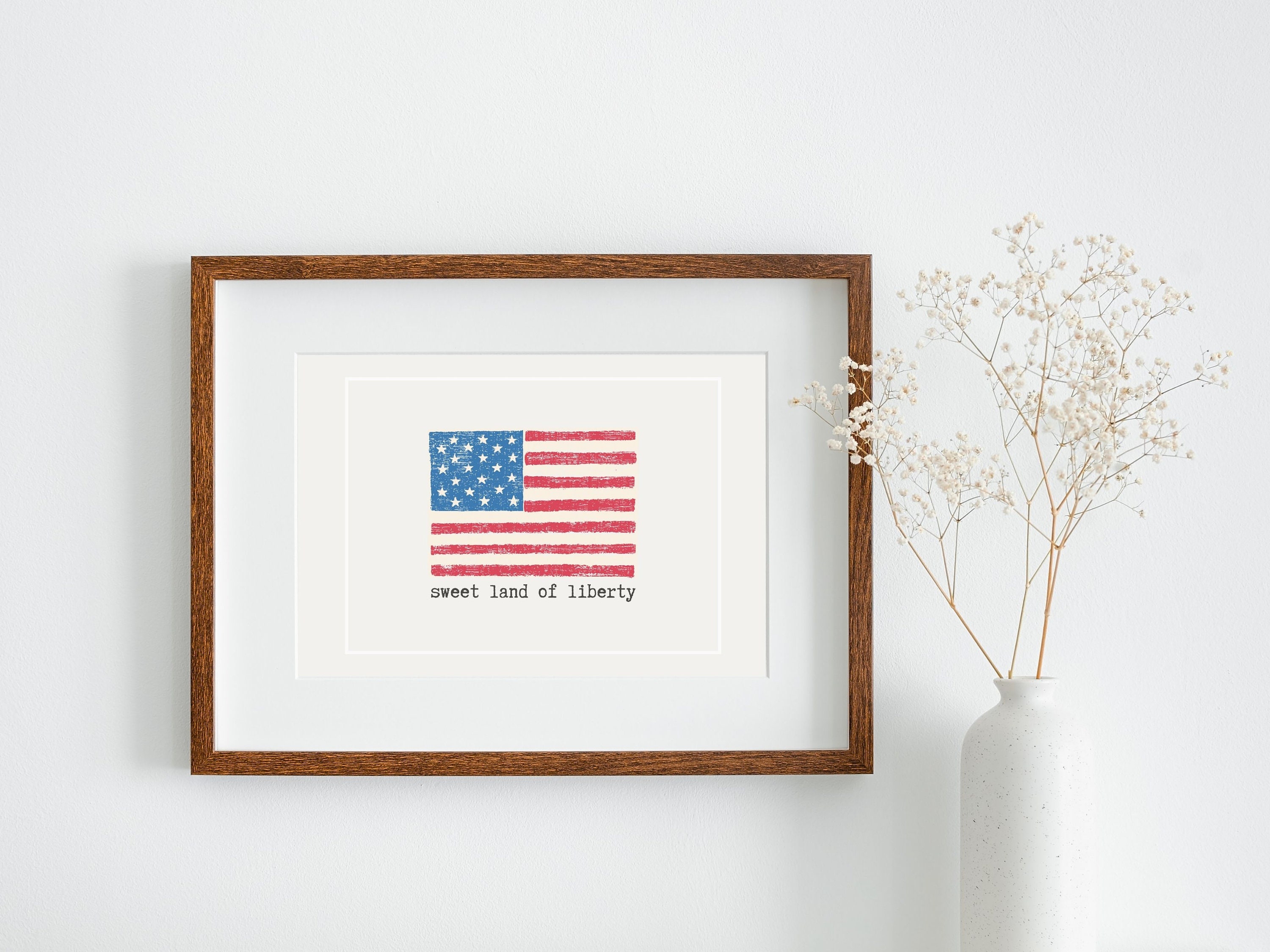 4th of July Printable Wall Art | American Flag Print | Fourth of July ...