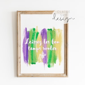 mardi gras print | laissez les bon temps rouler sign | mardi gras wall decor | printable mardi gras wall art | new orleans wall art