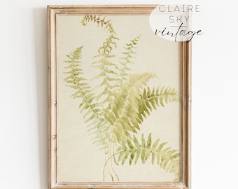 arte de pared botánica de acuarela / arte vintage imprimible / impresión vintage de acuarela / impresión botánica de granja / impresión de follaje / arte digital