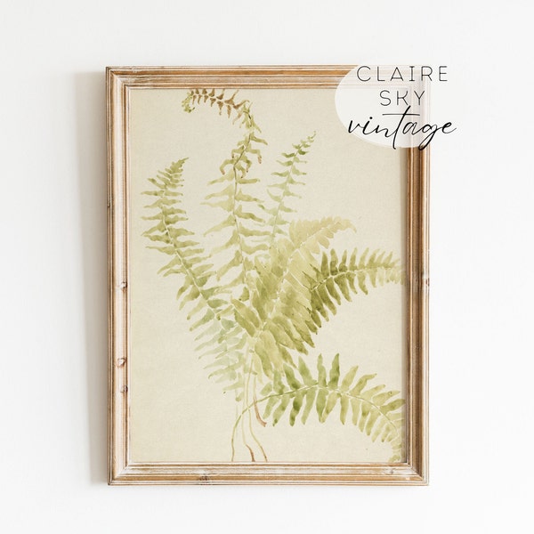 watercolor botanical wall art | printable vintage art | watercolor vintage print | farmhouse botanical print | foliage print | digital art