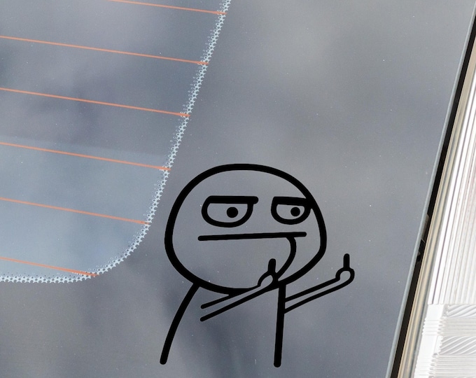 Middle Finger Man Sticker Funny Middle Finger Stickman Vinyl Decal - Car/laptop Bumper Sticker - Etsy