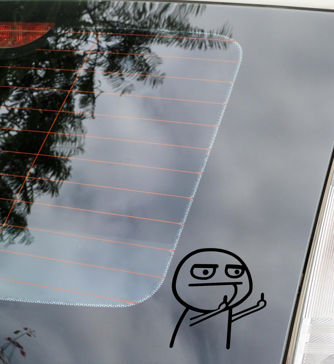thumbnail image 2 of Funny Middle Finger Meme F*ck You Decal – Glossy Vinyl Sticker For Car Bumper Or Laptop 2 of 6