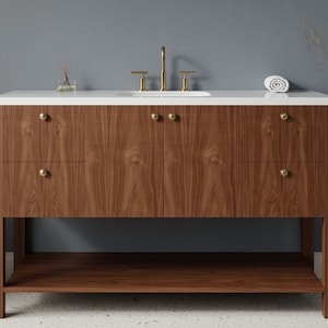 Bathroom Vanity - Freestanding Design, Made in USA & Free Shipping - Modern Storage Solution for Your Home
