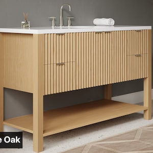 Fluted Freestanding Bathroom Vanity - Free Shipping - Handcrafted