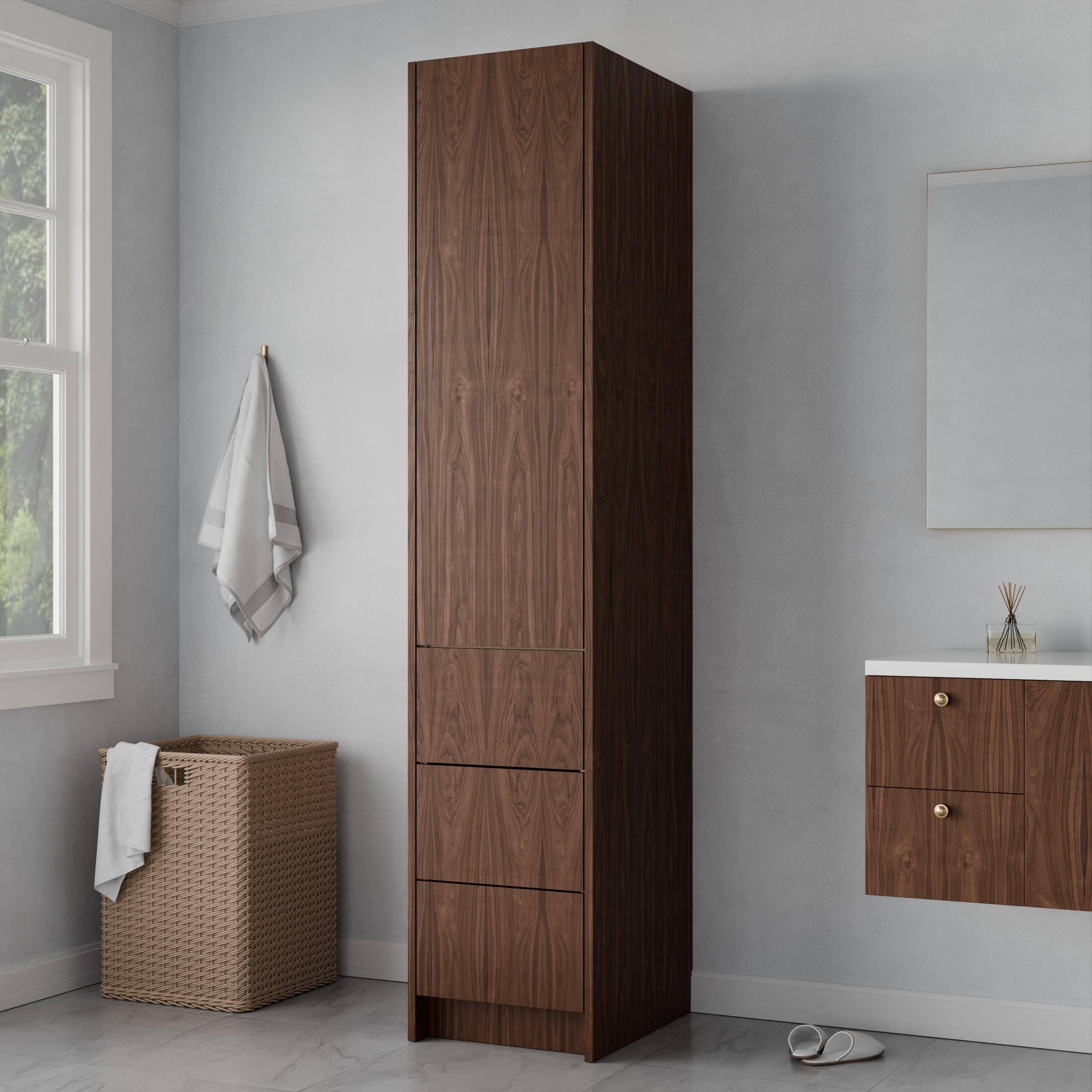 Natural Wood Veneer Linen Closet - Free Shipping - Handcrafted in Brooklyn, NY
