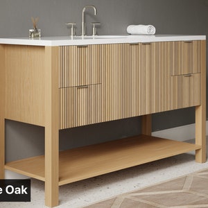Bathroom Vanity - Reeded Wood - FREE SHIPPING - Handcrafted