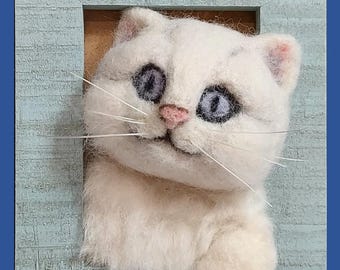 Tutorial de retrato de gatito en PDF para fieltrar con aguja