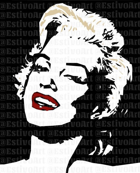Marilyn Monroe Portrait Illustration SVG/PNG - Etsy