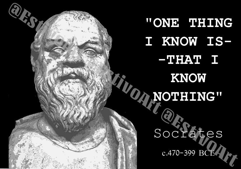Socrates, I Know Nothing Quote, SVG/PNG Etsy