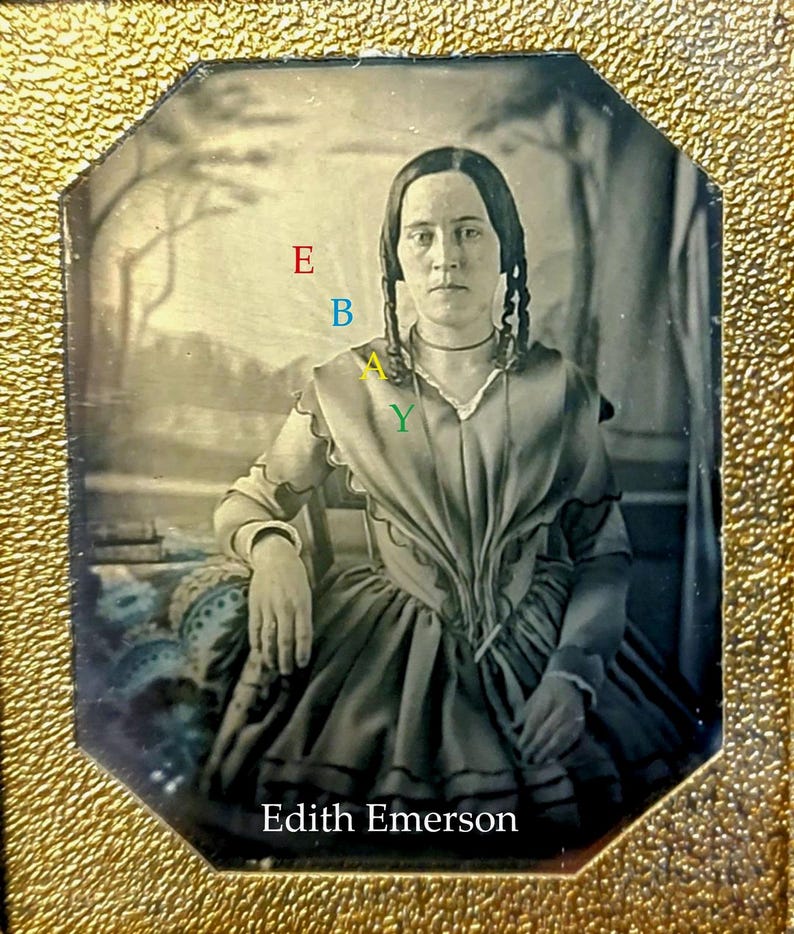 LIDIAN EMERSON & Kinder / Frau und Kinder von Ralph Waldow Emerson (X3) Daguerreotypien Bild 5