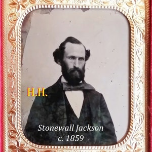 Algemeen STONEWALL JACKSON 1/9e Ambrotype c.1859 ANTIBELLUM Foto Burgeroorlog gerelateerd afbeelding 1